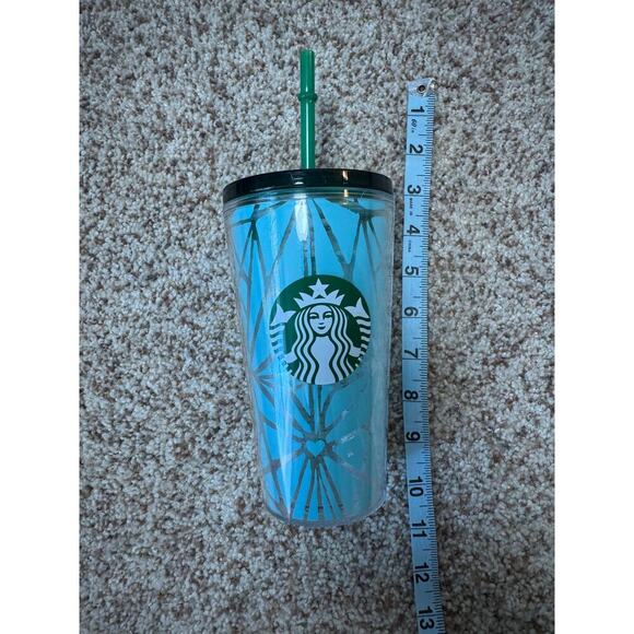 Starbucks Mermaid Logo 16 oz Cold Cup 2021; Light Blue Irridecent - Picture 4 of 8